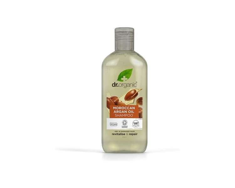 Dr Organic Moroccan Argan Oil Shampoo Natural Vegan Cruelty Free Paraben & SLS Free Eco Friendly Recyclable Packaging 265ml