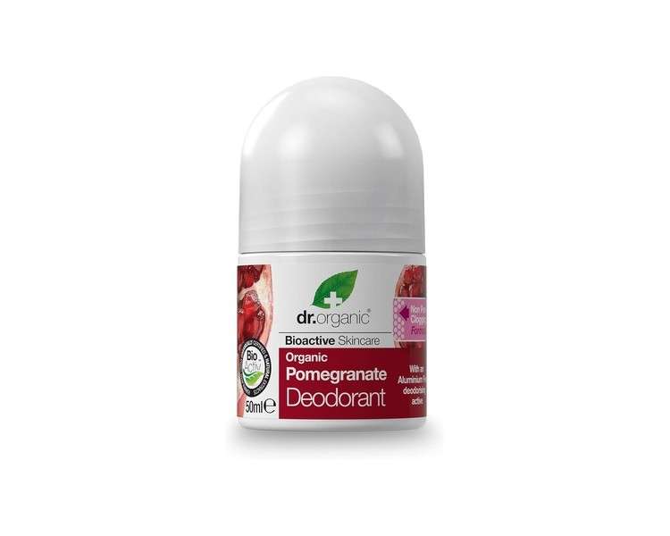 Dr Organic Pomegranate Deodorant Natural Vegan Cruelty Free Paraben & SLS Free Aluminium Free 50ml