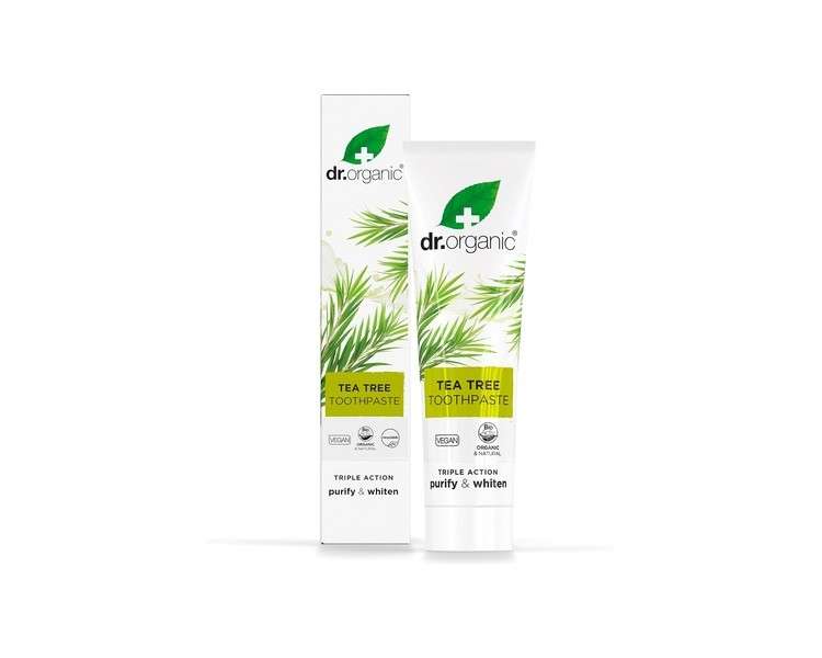 Dr Organic Organic Tea Tree Toothpaste Natural Vegan Cruelty Free Paraben & SLS Free 100ml