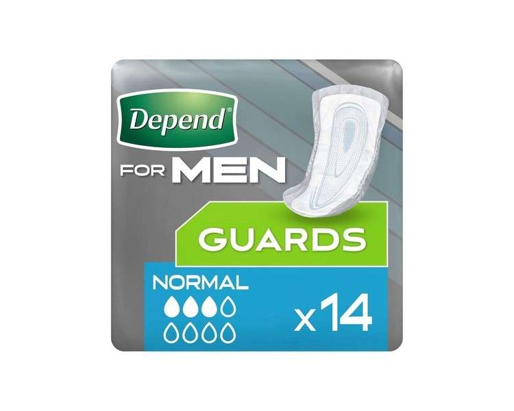 Depend Guards for Men Maximum Absorbency Incontinence Protection 14 Guards