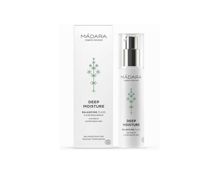 MÁDARA Deep Moisture Fluid for Normal and Combination Skin Organic Skincare Balancing Fluid 50ml