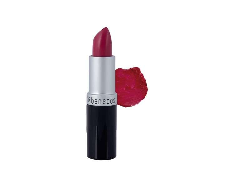 Benecos Natural Cosmetics Shimmering Lipstick with Organic Jojoba Oil and Organic Beeswax 4.5g Pink Rose