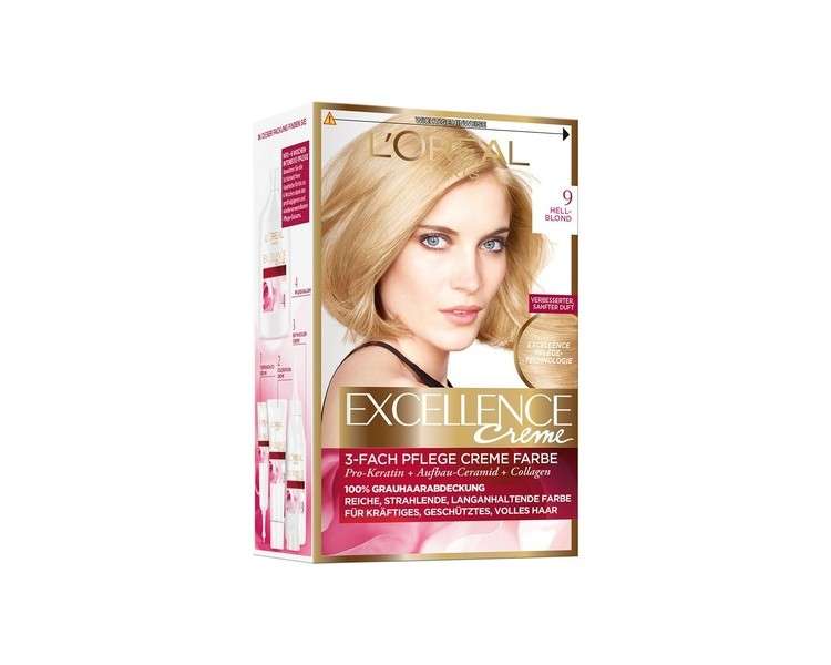 L'Oréal Paris Excellence Creme Hair Color 9 Light Blonde