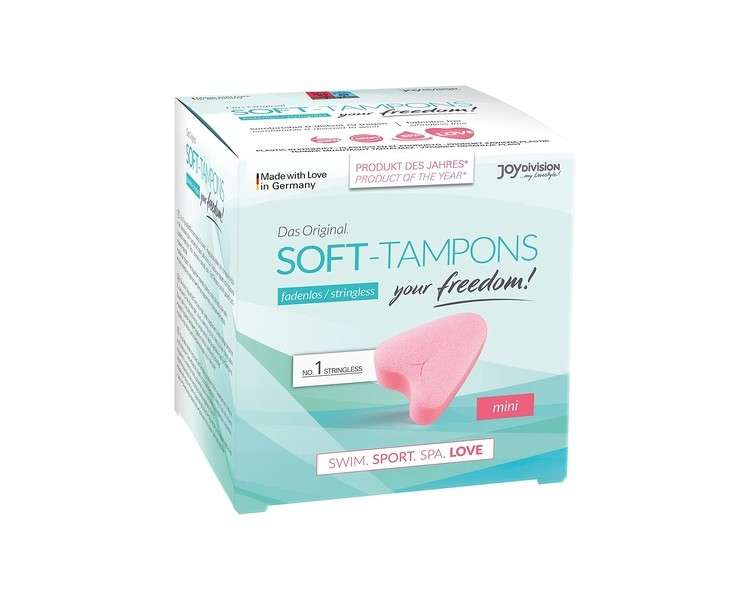 JOYDIVISION Soft-Tampons Mini 3 Pieces Threadless Tampons for Sports, Swimming, and Spa Ultra Soft Easy Insertion and Removal