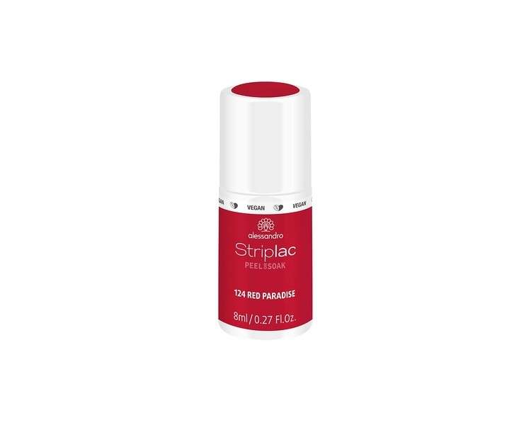 alessandro Striplac Peel or Soak VEGAN RED PARADISE LED Nail Polish 8ml