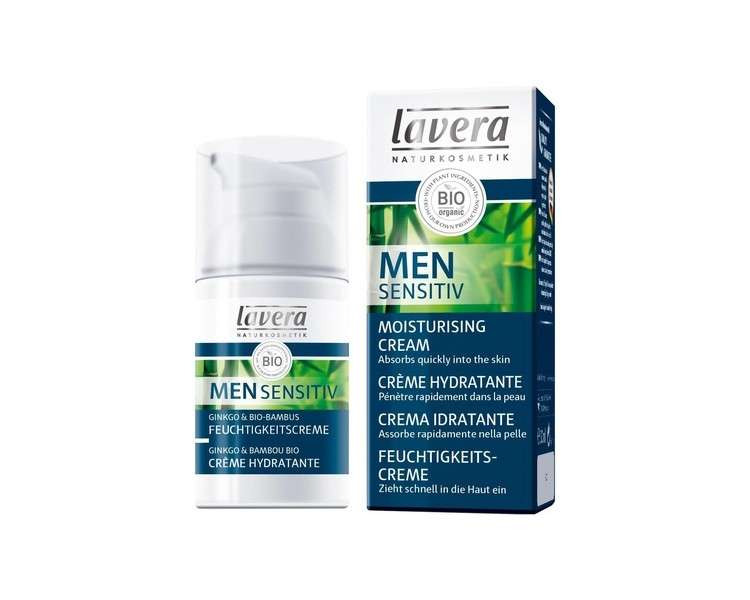 Lavera Men Sensitiv Moisturising Cream with Organic Ginkgo and Organic Bamboo 30ml