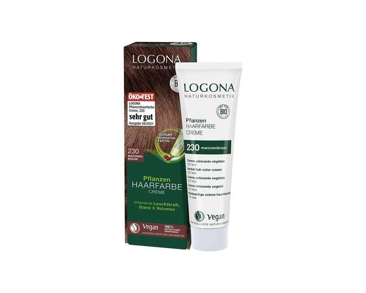 LOGONA Naturkosmetik Plant Hair Color Cream 230 Chestnut Brown with Henna 150ml - Teak