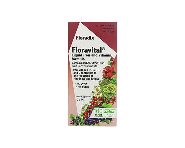 FLORADIX Floravital Iron and Herbs Liquid Formula 500ml