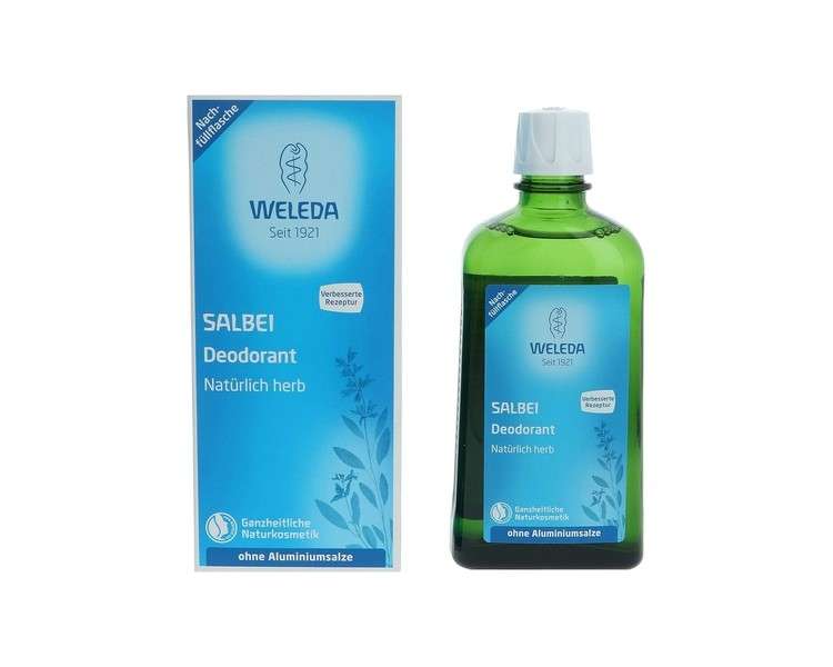 Weleda Organic Sage Deodorant Refill Bottle - Fresh Natural Cosmetics Deodorant With 30ml