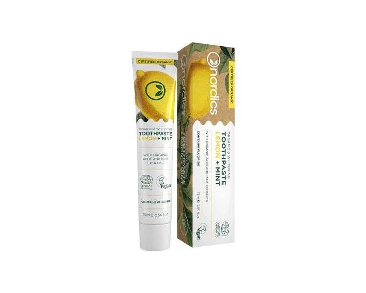 Nordics Organic Care Bio Whitening Toothpaste Lemon Mint 110g