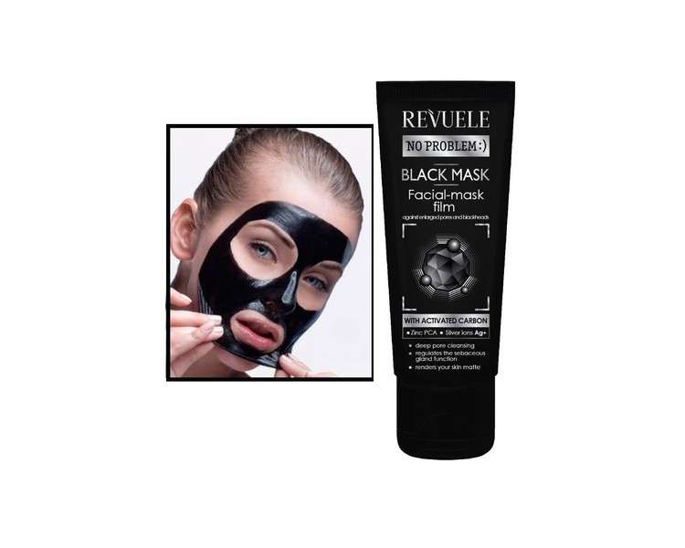 Revele Black Face Mask Zinc Peel Off Blackhead Remover Acne Cleansing 80ml