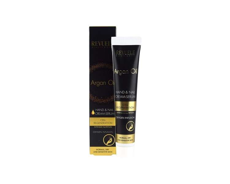 Revuele Argan Oil Hand and Nail Cream-Serum Oxygen Infusion for Normal, Dry and Sensitive Skin