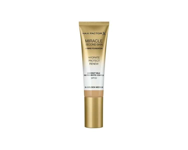 Max Factor Miracle Second Skin Hydrating Foundation Golden Medium 30ml