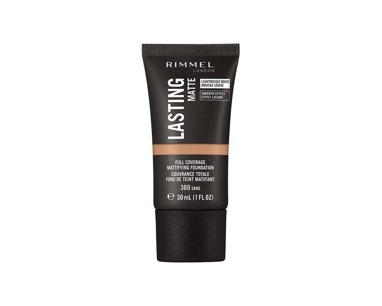 Rimmel Lasting Matte Full Coverage Lightweight Foundation 30ml 300 Sand