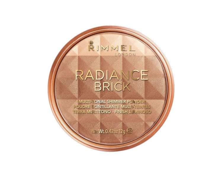 Rimmel London Radiance Shimmer Brick Pressed Bronzer Light-As-Air Contouring Formula 12g