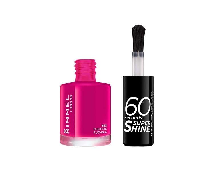 Rimmel 60 Seconds Super Shine Nail Polish 8ml Funtime Fuchsia