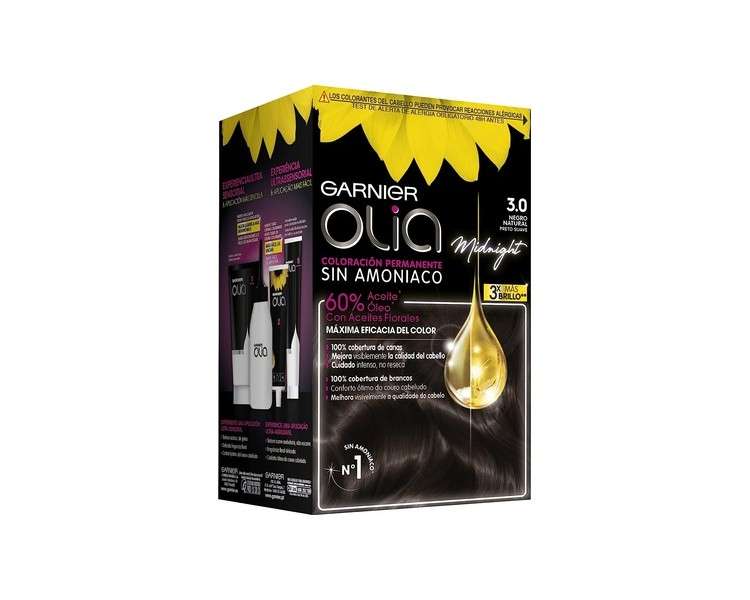 Garnier Olia Permanent Hair Color with Natural Floral Oils No Ammonia - Dark Brown 3.0