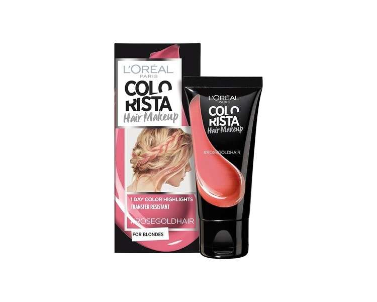 Colorista Hair Makeup Semi-Permanent Hair Color for Blonde Rose Gold 30ml