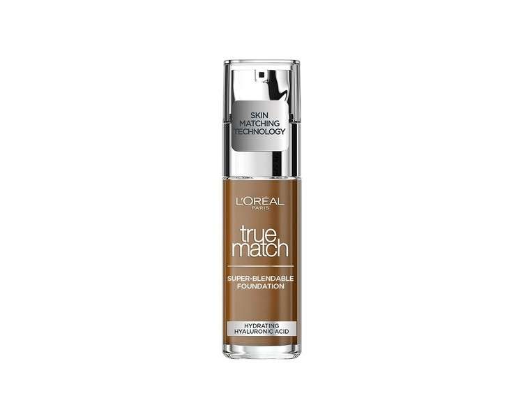 L'Oreal Paris True Match Liquid Foundation Skincare Infused with Hyaluronic Acid SPF 17 30ml 9.5W Mahogany