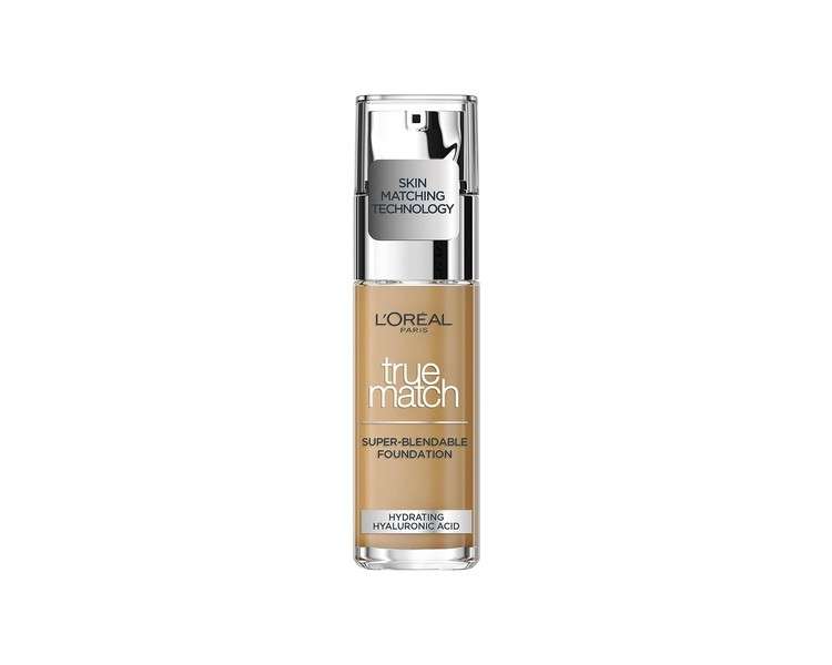 L'Oreal Paris True Match Liquid Foundation Skincare Infused with Hyaluronic Acid SPF 17 6.5W Golden Toffee 30ml