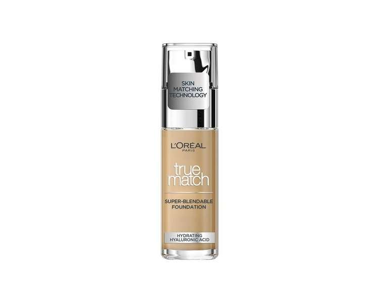 L'Oreal Paris True Match Liquid Foundation Skincare Infused with Hyaluronic Acid SPF 17 30ml 6N Honey