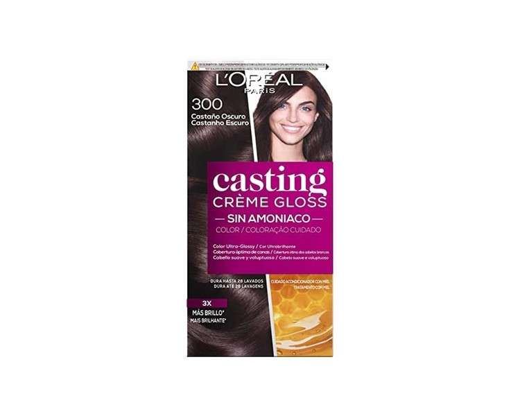 L'óreal Casting Creme Gloss 300 Dark Brown Hair Color 600g