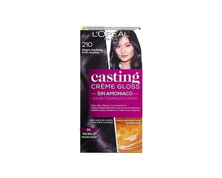 L'Oreal Casting Cream Gloss Hair Coloring 210 Bluish Black