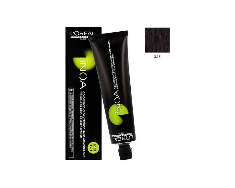 L'Oreal Professionnel Inoa Ammonia Free Hair Colour Number 3.15