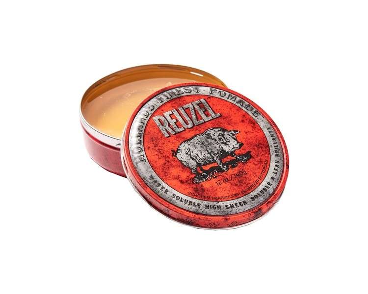 Reuzel Red Water Soluble High Sheen Pomade No Dry Formula Keeps High Shine and Strong Hold All Day without Flaking Easy Rinse Out Subtle Vanilla Cola Fragrance Vegan Formula 340g