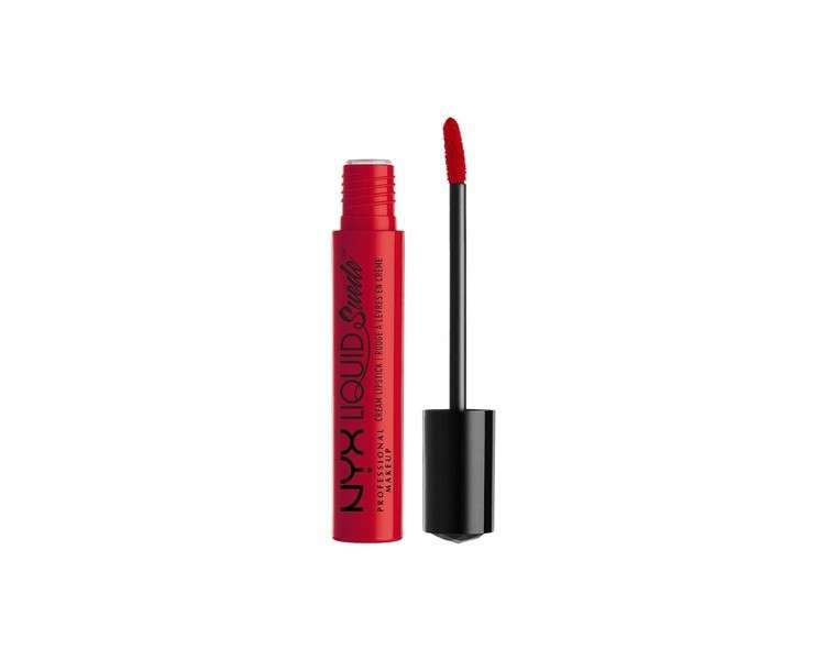 NYX Professional Makeup Liquid Suede Cream Lipstick Kitten Heels Bright Red 0.13 Fl Oz