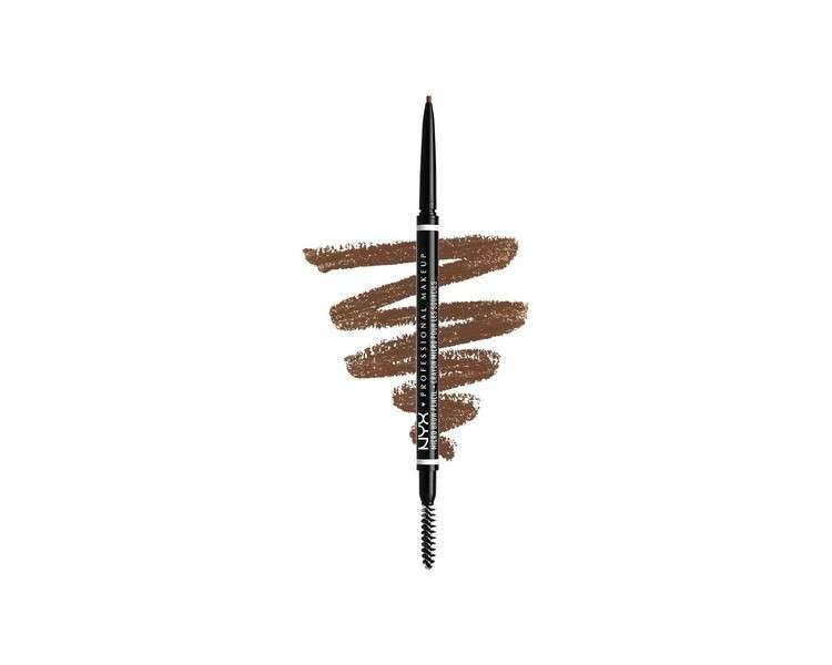 NYX Professional Makeup Micro Brow Pencil Dual Ended with Mechanical Brow Pencil and Spoolie Brush Vegan Formula Shade: Chocolate 04