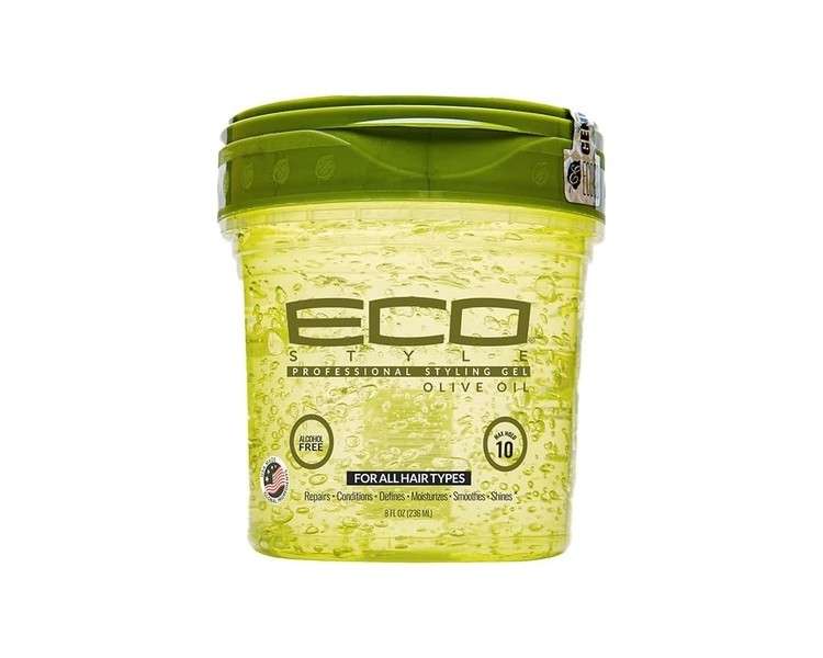Ecostyle Olive Oil Styling Gel Green All Day Hold Alcohol Free Paraben Free Sulphate Free No Flaking Anti-Itch 236ml