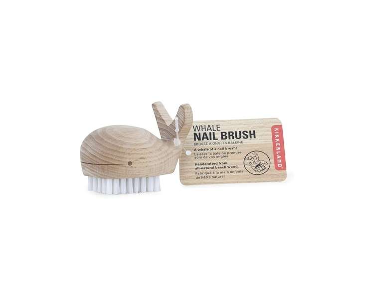 Kikkerland Wooden Whale Nail Brush