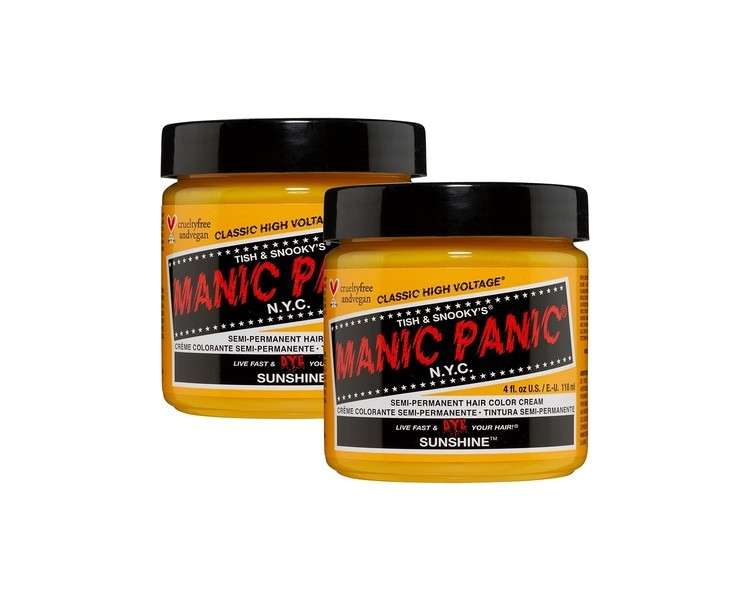 Manic Panic Sunshine Classic Creme Vegan Cruelty Free Yellow Semi Permanent Hair Dye 118ml