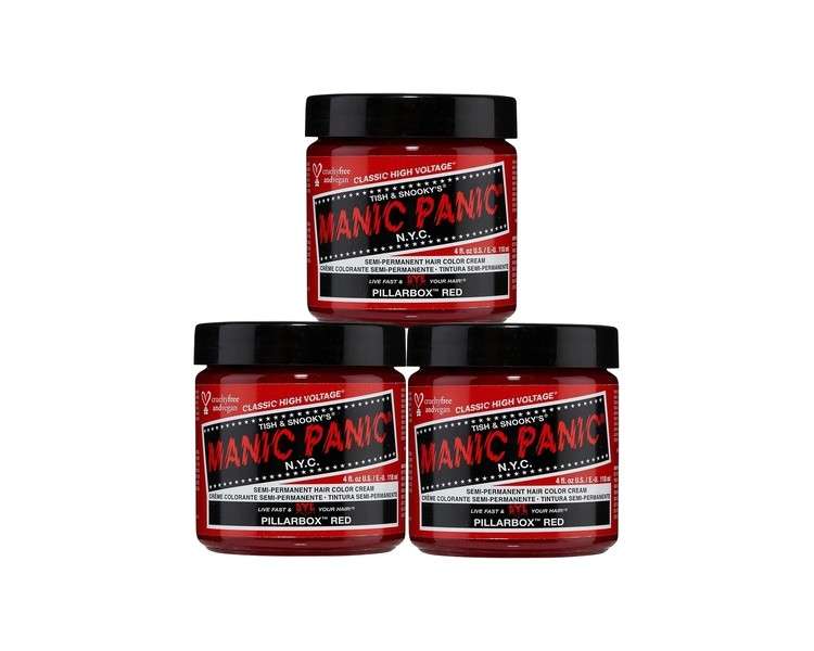 Manic Panic Pillarbox Red Classic Creme Vegan Cruelty Free Red Semi Permanent Hair Dye 118ml