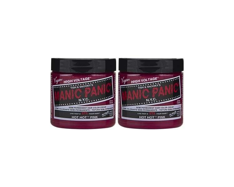 Manic Panic Hot Hot Pink Classic Creme Vegan Cruelty Free Pink Semi Permanent Hair Dye 118ml