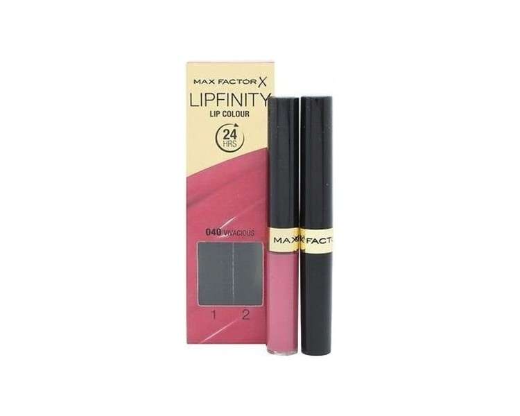 Max Factor Lipfinity Lip Colour, 040 Vivacious, 2.3ml/1.9g