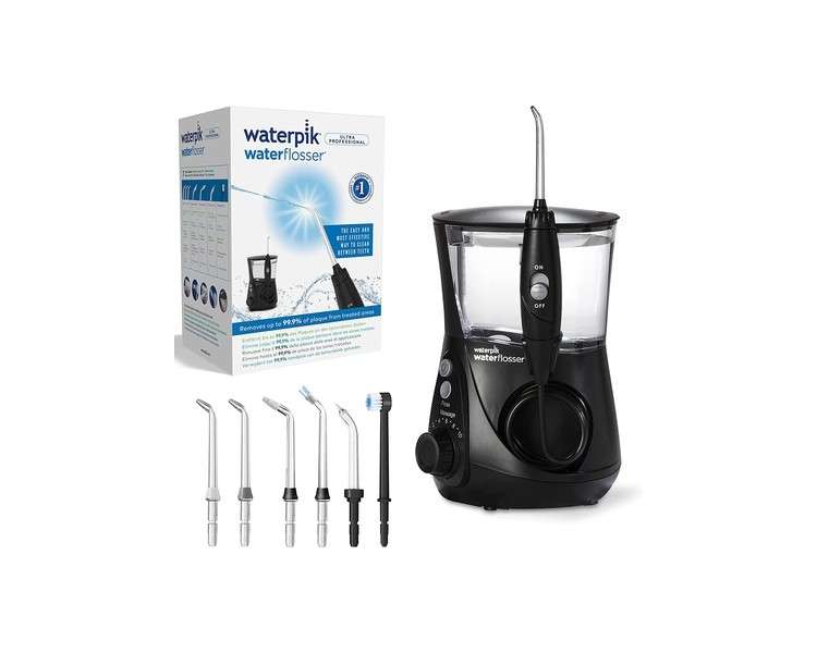 Waterpik WP-662E Professional Dental Flusher with 7 Heads Black