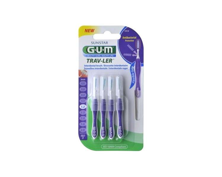 GUM Travel Toothbrush 1512 Soft 4 Pack