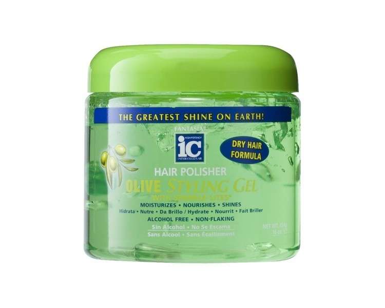IC Fantasia Hair Polisher Olive Styling Gel 454g