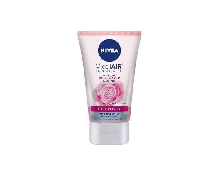 Nivea MicellAIR Skin Breathe Micellar Rose Water Wash Gel for Face and Lips 150ml