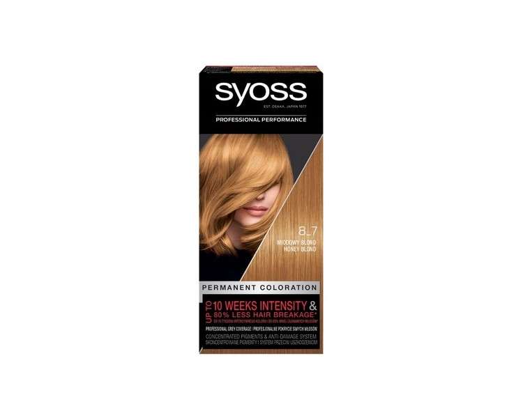Syoss Permanent Coloration Hair Dye Permanently Coloring 8-7 Honey Blonde