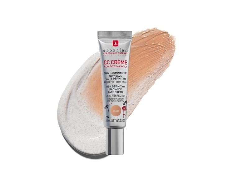 Erborian CC Cream with Centella Asiatica Lightweight Skin Perfector Tinted Moisturiser and Brightening Face Cream Fair Shade SPF 25 15ml