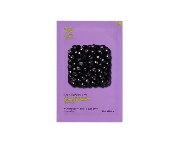 Holika Holika Pure Essence Facial Sheet Mask Acai Berry 23ml