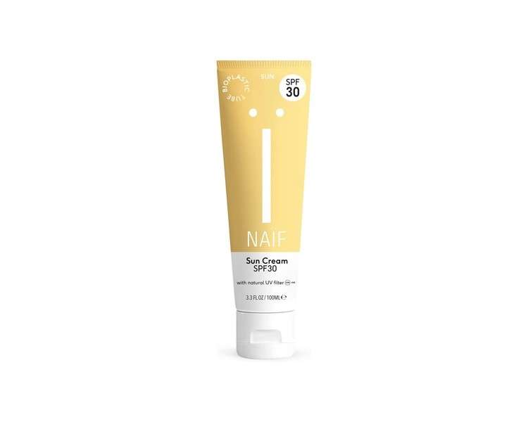 Naïf Sunscreen LSF30 Natural Body Sunscreen Natural Ingredients Water Resistant Free of Mineral Oils, Parabens, and Silicones 100% Vegan and Coral Friendly 100ml