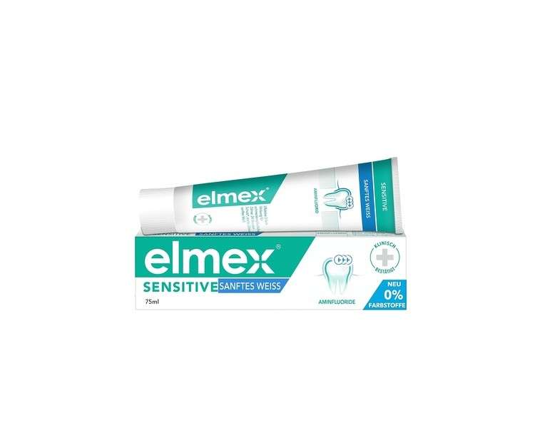 Elmex Sensitive Gentle White Toothpaste 75ml - for Sensitive Teeth, Gentle and Thorough Stain Removal