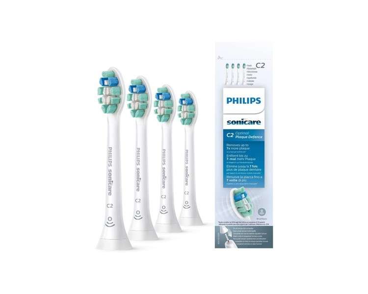 Philips Sonicare Original C2 Optimal Plaque Defence 4 Pack in White Model HX9024/10