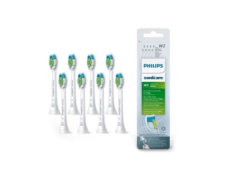 Philips Sonicare Original W2 Optimal White Standard Sonic Toothbrush Heads 8 Pack - Model HX6068/12