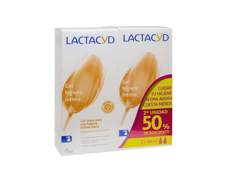 Lactacyd Daily Intimate Hygiene Gel pH Balanced Soap-Free 200ml - Pack of 2