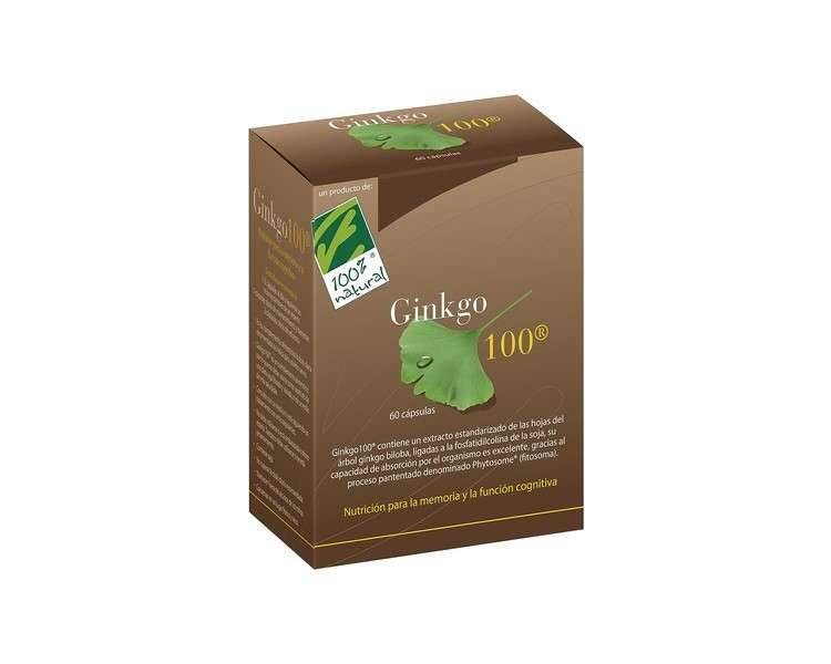 100% Natural Ginkgo 100 60 Capsules